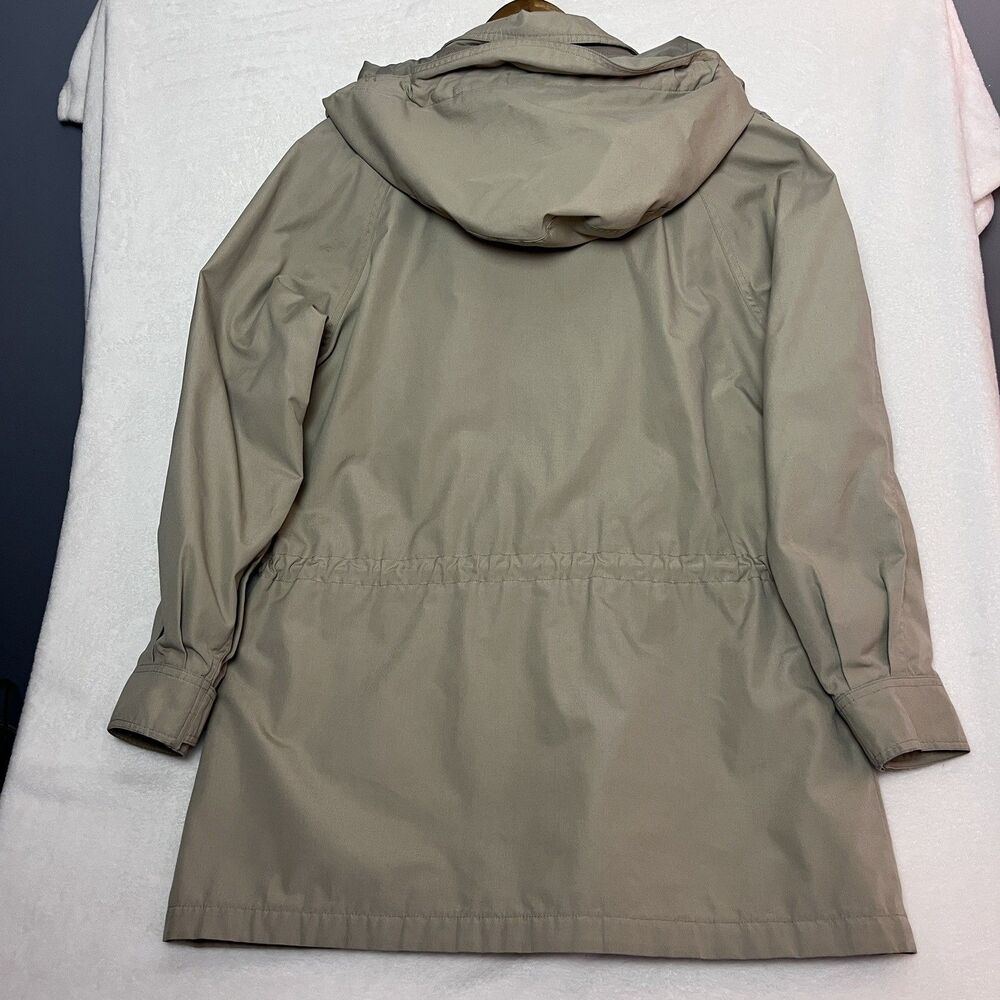 Eddie Bauer Womens M Khaki Utility Safari Jacket Hooded Field Coat Vintage Parka - Picture 3 of 12